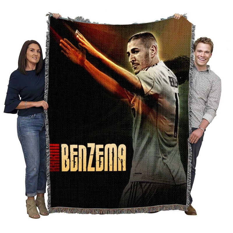 Karim Benzema French Soccer Player Woven Blanket