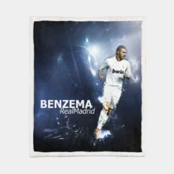 Karim Benzema Graceful Football Player Sherpa Fleece Blanket 1