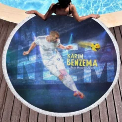 Karim Benzema La Liga sports Player Round Beach Towel 1