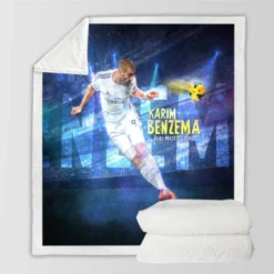 Karim Benzema La Liga sports Player Sherpa Fleece Blanket