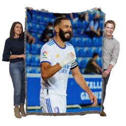 Karim Benzema Real Madrid Captain Sports Player Woven Blanket