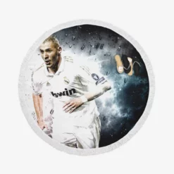 Karim Benzema Real Madrid Club Player  Round Beach Towel