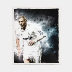 Karim Benzema Real Madrid Club Player  Sherpa Fleece Blanket 1