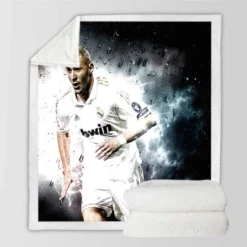 Karim Benzema Real Madrid Club Player  Sherpa Fleece Blanket