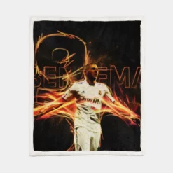 Karim Benzema Sports Player France Sherpa Fleece Blanket 1