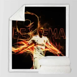 Karim Benzema Sports Player France Sherpa Fleece Blanket