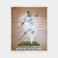 Karim Benzema Supercopa de Espana Sherpa Fleece Blanket 1