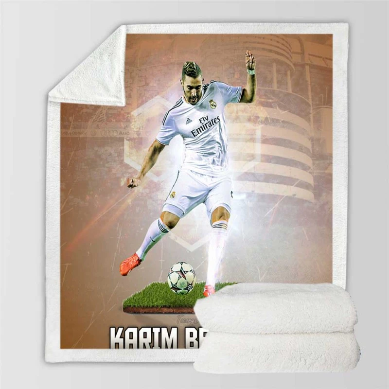 Karim Benzema Supercopa de Espana Sherpa Fleece Blanket