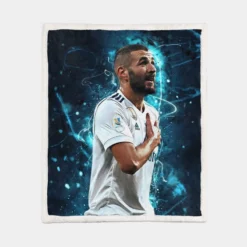 Karim Benzema Supper Coppa Football Player Sherpa Fleece Blanket 1