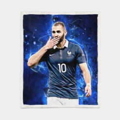 Karim Mostafa Benzema  France Sherpa Fleece Blanket 1