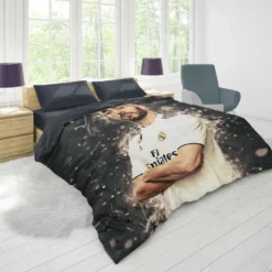 Karim Mostafa Benzema Goal driven Soccer Player Duvet Cover 1