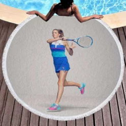 Karolina Pliskova Czech Professional Tennis Player Round Beach Towel 1