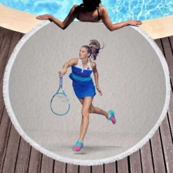 Karolina Pliskova Excellent Czech Tennis Player Round Beach Towel 1