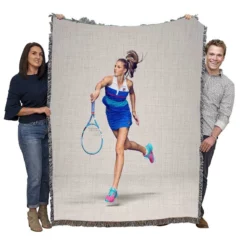 Karolina Pliskova Excellent Czech Tennis Player Woven Blanket