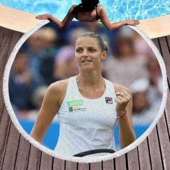 Karolina Pliskova Populer Czech Tennis Player Round Beach Towel 1