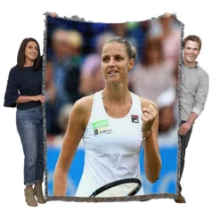 Karolina Pliskova Populer Czech Tennis Player Woven Blanket