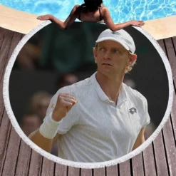 Kevin Anderson Popular South African Tennis Player Round Beach Towel 1