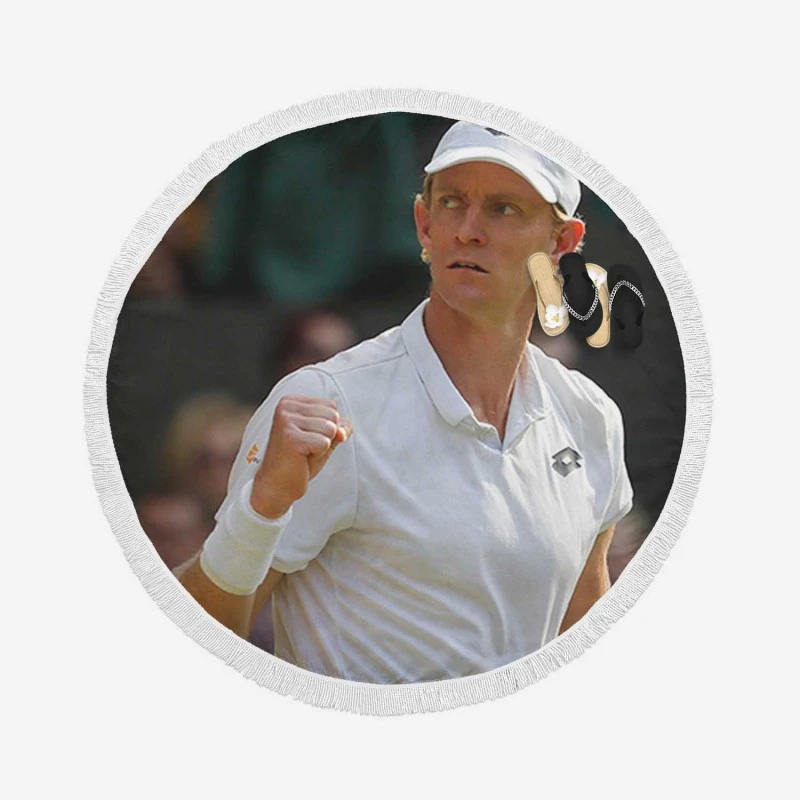 Kevin Anderson Popular South African Tennis Player Round Beach Towel