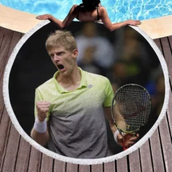 Kevin Anderson South African Professional Tennis Player Round Beach Towel 1