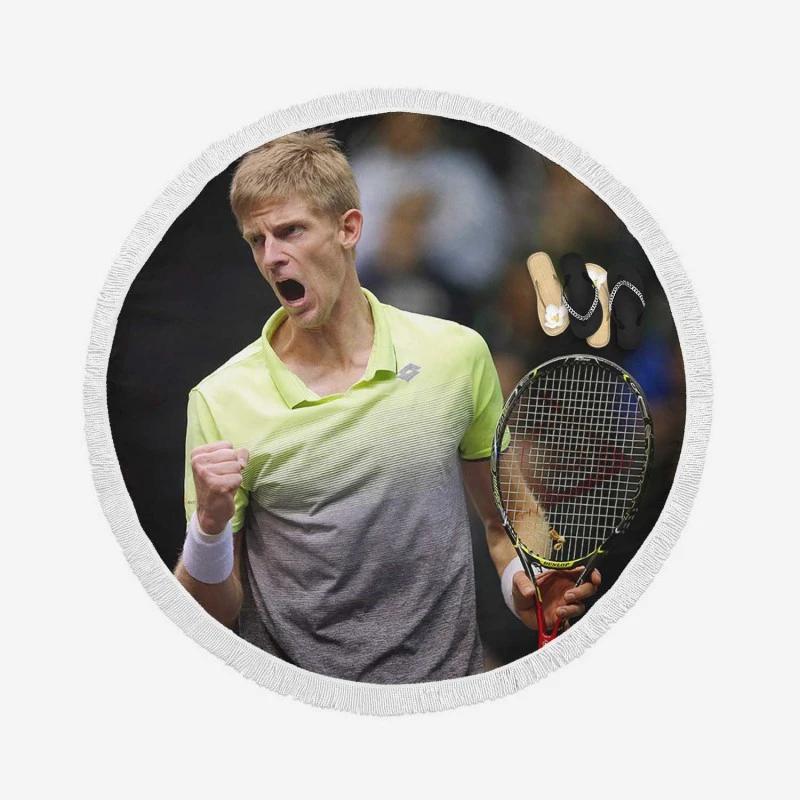 Kevin Anderson South African Professional Tennis Player Round Beach Towel