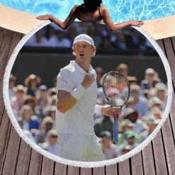 Kevin Anderson Top Ranked Tennis Player Round Beach Towel 1