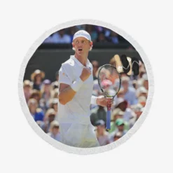 Kevin Anderson Top Ranked Tennis Player Round Beach Towel