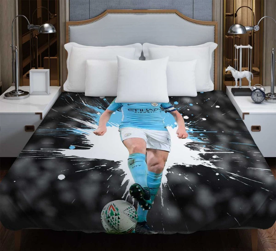 Kevin De Bruyne Active Manchester City Soccer Player Duvet Cover