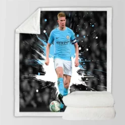 Kevin De Bruyne Active Manchester City Soccer Player Sherpa Fleece Blanket