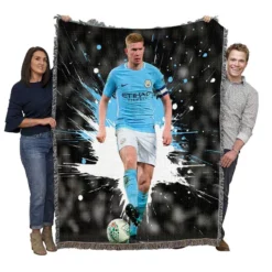 Kevin De Bruyne Active Manchester City Soccer Player Woven Blanket