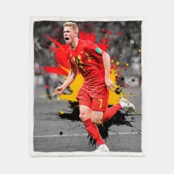 Kevin De Bruyne Belgium Official Football Player Sherpa Fleece Blanket 1