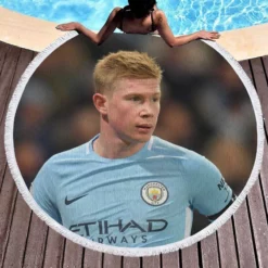 Kevin De Bruyne Excellent Man City Football Player Round Beach Towel 1