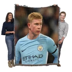 Kevin De Bruyne Excellent Man City Football Player Woven Blanket