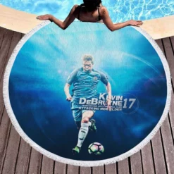 Kevin De Bruyne Excellent Soccer Player Round Beach Towel 1