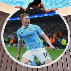 Kevin De Bruyne Top Ranked Soccer Player Round Beach Towel 1