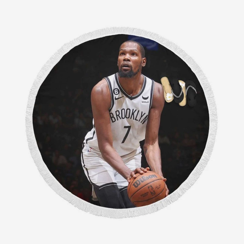 Kevin Durant American Professional Basketball Player Round Beach Towel