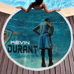 Kevin Durant Excellent NBA Basketball Player Round Beach Towel 1