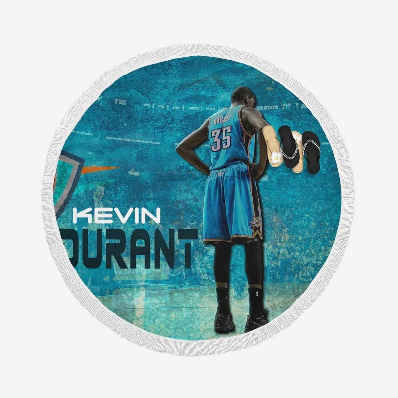 Kevin Durant Excellent NBA Basketball Player Round Beach Towel
