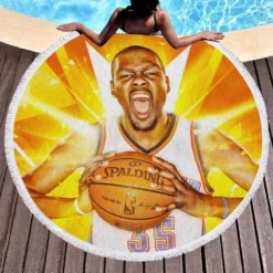 Kevin Durant Exciting NBA Basketball Player Round Beach Towel 1