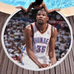 Kevin Durant Strong NBA Basketball Player Round Beach Towel 1