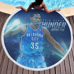 Kevin Durant Top Ranked NBA Basketball Player Round Beach Towel 1