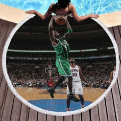 Kevin Garnett Professional American NBA Basketball Player Round Beach Towel 1