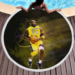 Kobe Bryant All NBA Team Player Round Beach Towel 1