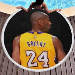 Kobe Bryant American professional basketball player Round Beach Towel 1