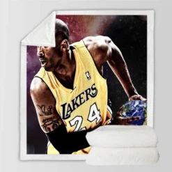 Kobe Bryant Competitive NBA Basketball Player Sherpa Fleece Blanket