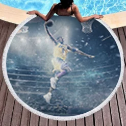 Kobe Bryant Los Angeles Lakers NBA Player Round Beach Towel 1