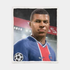 Kylian Mbappe FIFA 21 Game Sherpa Fleece Blanket 1