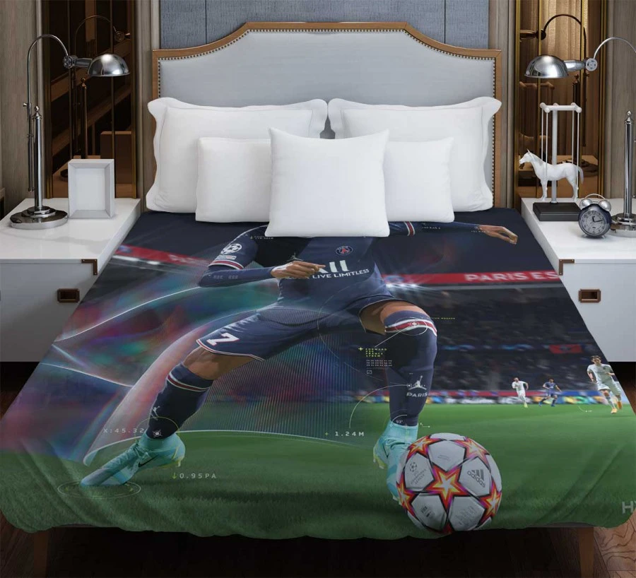 Kylian Mbappe FIFA 22 PlayStation Duvet Cover