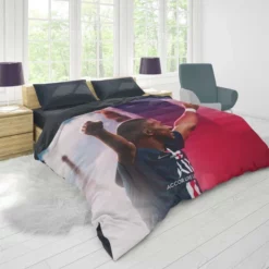 Kylian Mbappe French Professional Football Player Duvet Cover 1