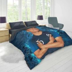 Kylian Mbappe Lottin  France Ligue 1 Football Player Duvet Cover 1