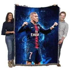Kylian Mbappe Lottin  PSG Club World Cup Player Woven Blanket